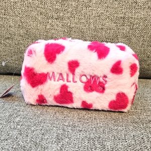 Beauty Mallows Plush Heart Cosmetic Bag NWT